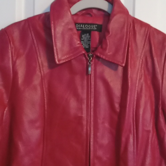Dialogue Vintage Red Leather Women's Jacket - Picture 3 of 6